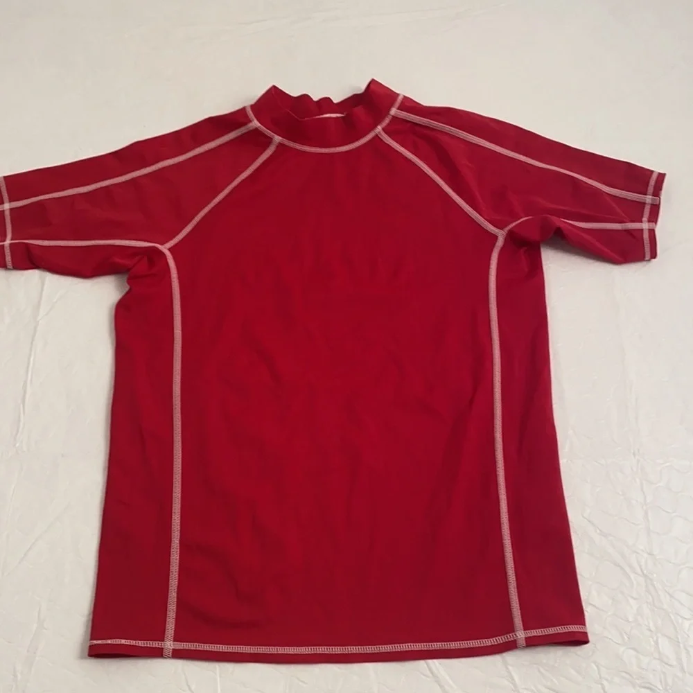 Lands End red short sleeve rashguard M = 10-12